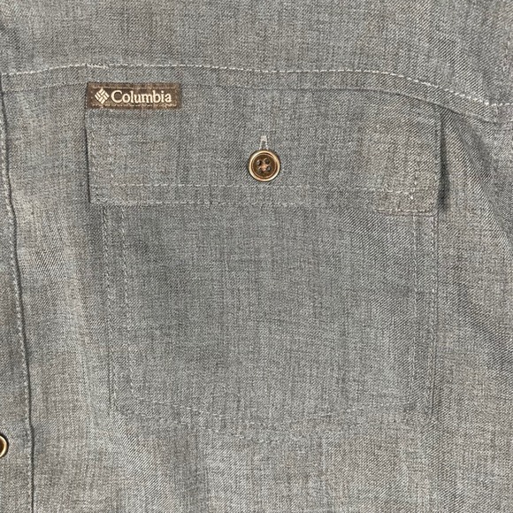 Columbia Omni-Wick Mens Blue Grey Long Sleeve Hiking Fishing Shirt Large Casual - Picture 4 of 9